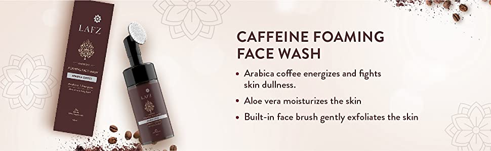 LAFZ Caffeine Foaming Face Wash with Built-In Deep Cleansing Brush- 100ml
