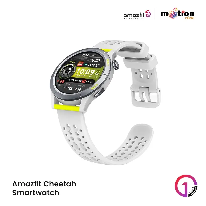 Amazfit Cheetah Round Smart Watch with Dual-Band GPS, HR & SpO2, Music, 5 ATM Waterproof