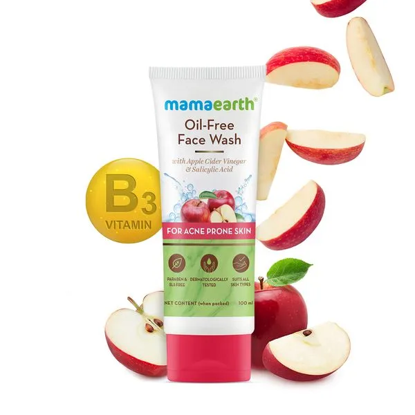 Mamaearth Oil-Free Face Wash with Apple Cider Vinegar & Salicylic Acid for Acne-Prone Skin - 100ml